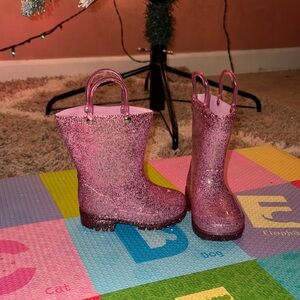 Amazon Kids Pink Glitter Rain Boots
